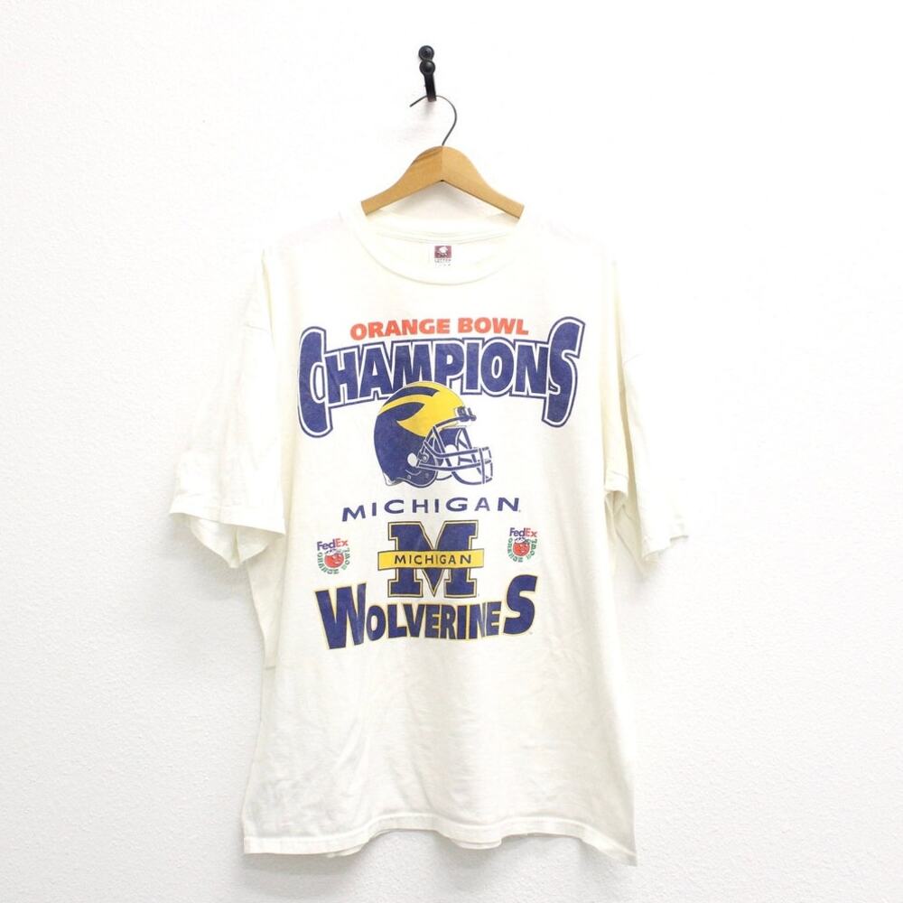 Vintage Michigan Wolverines Orange Bowl Champions T Shirt XXL 2XL